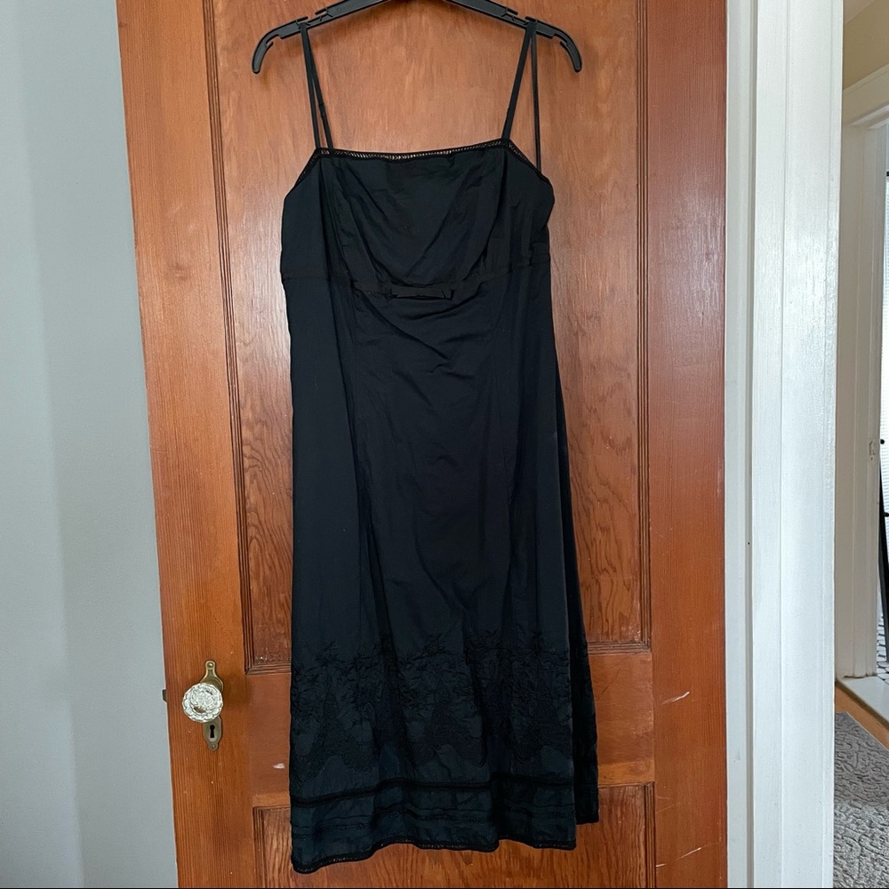 Express embroidered hem spaghetti strap dress